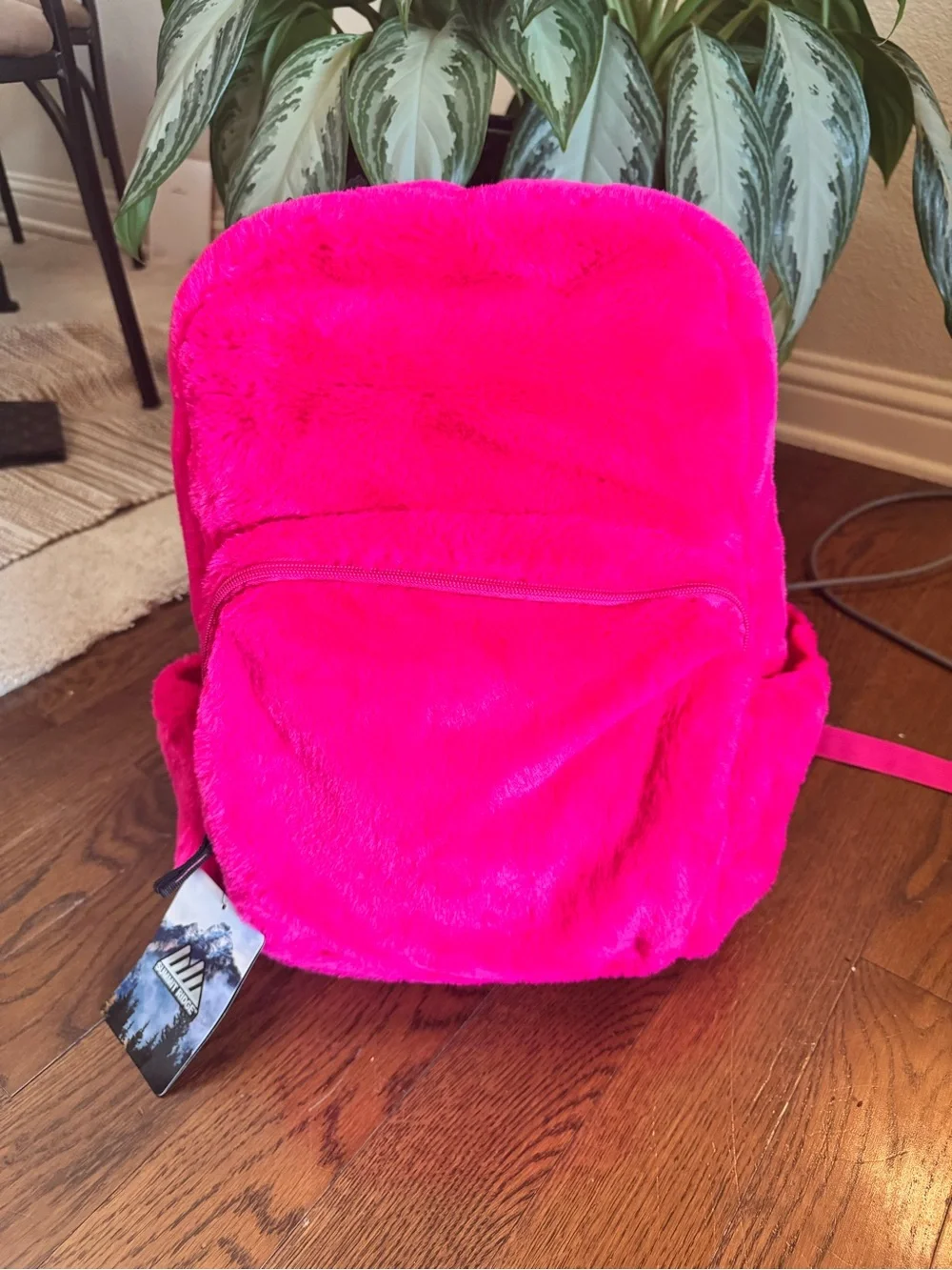 Fuchsia Plush Backpack - Soft Faux Fur (NWT)